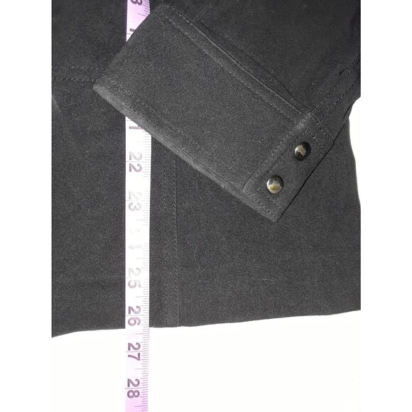JM Collection Women's Jacket Size 16 Full Zip Mock Neck Unlined Shacket Black - Picture 6 of 9